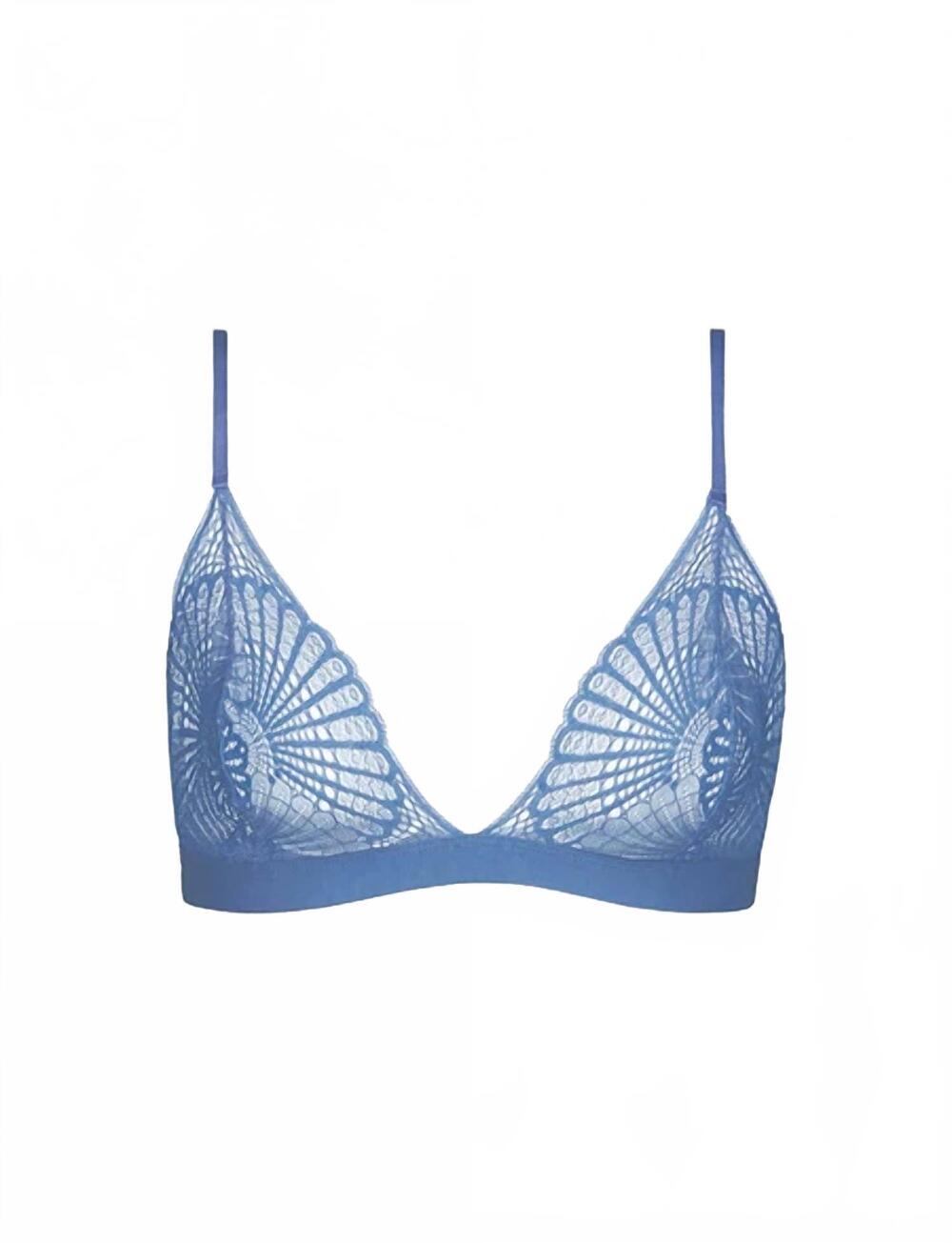 NEW COMMANDO women's butter & lace bralette in hyacinth blue